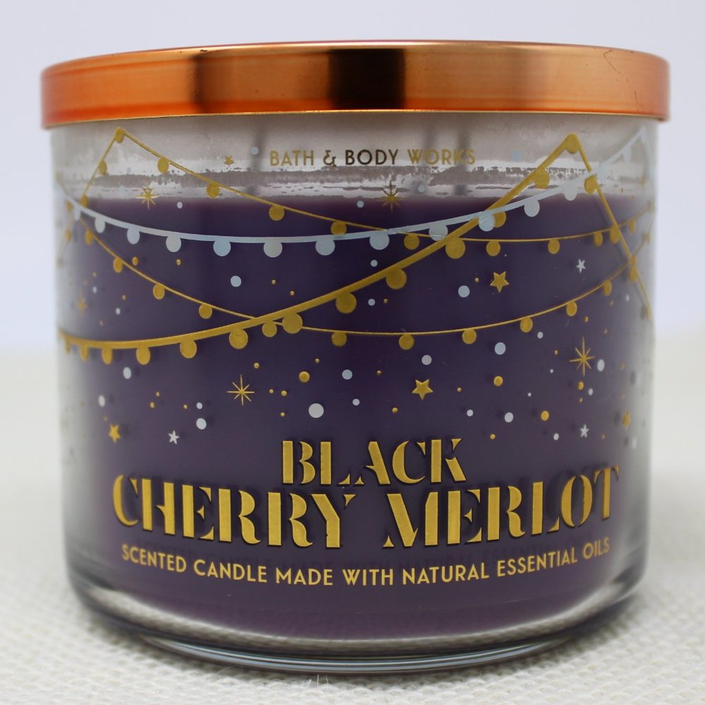 NWT  Black Cherry Merlot  Bath and Body Works 3-Wick Candle 14.5oz